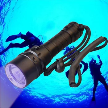 TOPCOM Profesionálne UV LED Potápačská Baterka Pevného Svetlo 3W XPE LED Ultrafialového Svetla pod vodou IP68 Potápanie Horák