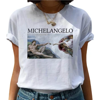 Nové Michelangelo Vytvorenie Harajuku T Shirt Ženy Legrační Karikatúra Ullzang T-tričko Grunge Módne Tričko Grafický Hornej Tees Žena