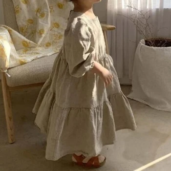 Kórejský Japonskom Štýle Bielizeň Bavlna Deti Party Šaty, Batoľa, Dieťa Dievčatá Krásne Princezná Šaty Jeseň Dievčatá Dlhé Rukávy Šaty