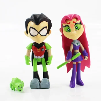 Teening Titans CHOĎ Anime Akčné Figúrky, Hračky Robin Cyborg Zviera Chlapec Raven PVC Cartoon Model Narodeninám juguetes pre Deti