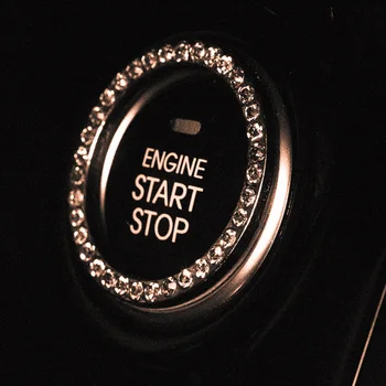3ks Crystal Drahokamu Auto Znak Nálepky Krúžok Auto Start Stop Motora Zapaľovanie Tlačidlo Tlačidlo & Gombíky Bling Auto Dekorácie Interiéru