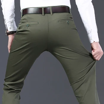 2020 nové módne pánske vysoko kvalitné obchodné bežné nohavice Rovno jarné a letné bavlnené nohavice veľké 5 farieb