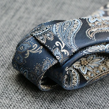 7 CM Mens Väzby Polyester Hodváb Kvetinový Paisley Formálne Šaty gravata corbatas Svadobné Business Kravata Klasické Krku väzby Pre Mužov