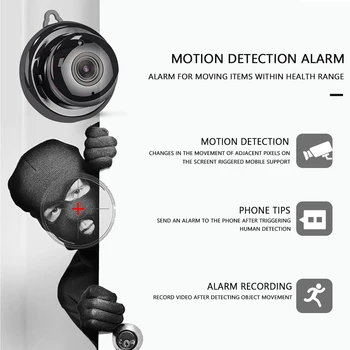 V380 Mini Bezdrôtová Kamera 1080P Wifi Kamery, IP Kamery CCTV INFRAČERVENÉ Nočné Videnie Detekcia Pohybu 2-Way Audio Home Security so Stojanom