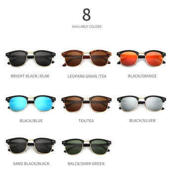 Vintage Semi-bez obrúčok Značky Dizajnér slnečné Okuliare Ženy/Muži Polarizované UV400 Klasické Oculos De Sol Gafas Retro Slnečné Okuliare