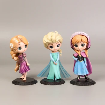 Princezná Údaje Mrazené 3ks/Set 16 cm Elsa Anna Rapunzel Akčné Figúrky PVC Model Kolekcie Figúrka hračky pre deti,