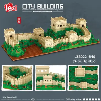 4114pcs+ Veľká čínsky Múr Stavebné Bloky Slávny Čínsky Architektúry Micro Tehla LZ8022 3D Model Diamond Blok Hračky Pre Deti,