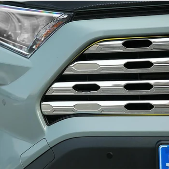 Pre Toyota RAV4 2019 2020 ocele, Striebra alebo Uhlíkových Vlákien Štýl Auto Hlavu Mriežky V Rám Dekorácie Výbava Nálepkou Loga Kryt Styling