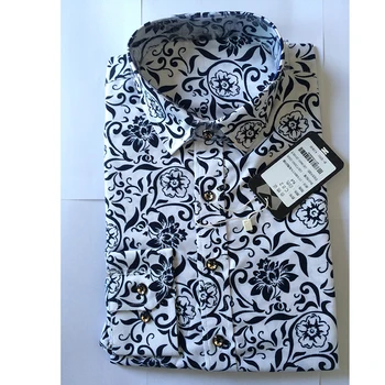 Nové jarné Pánske Ležérne Módne Košele s Dlhým Rukávom Vytlačené tričko pre Mužov Business Kvetinový Mužov Košeľu Camisa Masculina