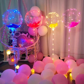 LED 18-palcové Transparentné Vianočné Balóny s Led sa rozsvieti BoBo Balóny pre Festival DIY Narodeniny, Svadby, Párty Dekorácie