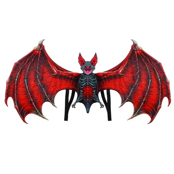 Karneval, Party Dekorácie Vyhovovali Maškaráda Rekvizity Cítil Jedinečný Upír Bat Cosplay Kostým Anime Diabol Halloween Krídla