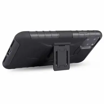 Pre Iphone 11 Pro Max Multifunkčné Black Armor Shockproof Prípade Kryt s Visí Pásu Predného Krytu pre Iphone 11 Pro Max
