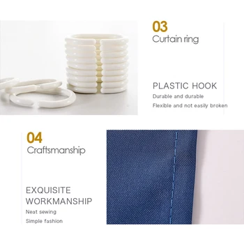 Biela Sprchové Závesy Nepremokavé Zahustiť Vaňa Opony Farbou Polyester Textílie Oblasť Opony Domov Kúpeľňových Doplnkov