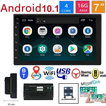 7 Palcový 2 DIN HD1024 Android 10.1 vodičov Stereo 4 Jadrá 16 G Zábavných Multimediálne Rádio In-Dash Podpora WiFi DVR