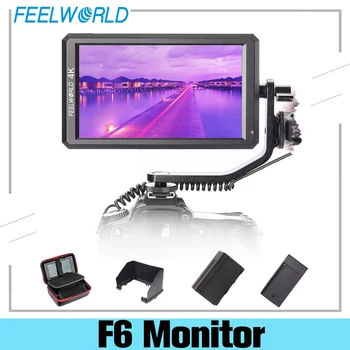 Feelworld F6 5.7 palcový Full HD IPS DSLR kompatibilný s HDMI Oblasti Video Monitor S Sklopné Rameno Napájania Pre Prenosné Gimbal Stabilizátor
