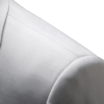 KUSON Biele Pánske Obleky pre Svadbu, Ples Ženícha Tuxedos Formálne Farbou Mužov Vyhovovali 3ks Sada Muž Kostým 2018 (Sako+Nohavice+Vesta)