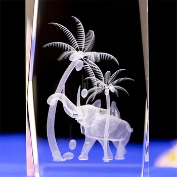 Crystal Home Decor Ozdoby 3D Laserové Gravírovanie Stereo Zvierat, Dinosaurov Slon Tvar, Dekorácie Remeslá Deťom Darček k Narodeninám