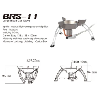 BRS-11 Vonkajšie Mini Táborenie Kachle S Zapaľovacie Zariadenie Prenosné Piknik Vetru Plynové Horáky Skladacia Turistika Zariadenia na Varenie