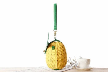 Letné Pastoračnej ananás dovolenku ramenný ratan taška módu Kamufláž trávy tkané taška prázdninový voľný čas plážová taška