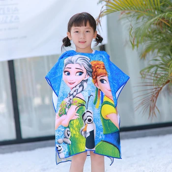 Disney Mickey Mrazené Elsa Anna Autá Sofia Kapucňou uterák, župan cartoon deti mäkké môže nosiť pláž uterák darček pre chlapcov, dievčatá