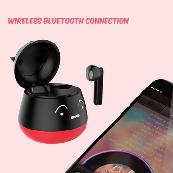 ZW-T7 TWS Slúchadlá Bezdrôtové Stereo Slúchadlá Roztomilý Headset Kitty Pink Gray Bear Elf Čierne Prasa Fialová Panda Modrá Päť Farieb