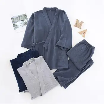 Šanghaj Príbeh Japonskom Štýle Dvoch-Dielny Oblek Bavlna Župan Pyžamo Kimono Župany Sleepwear pre Pár