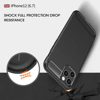 Dzgogo Uhlíkových vlákien Farebné Shockproof Prípade iPhone12 12ProMax XR XS 11 8Plus 7 SE2020 Kremíka Mäkké Fotoaparát Chrániť Luxus