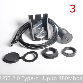 Dual port USB Typu C 2.0 3.0 3.1 a USB 2.0 3.0 mužmi AUX držiak do Auta Flush Nepremokavé Predlžovací Kábel 1m 3 FT
