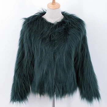 Umelú Kožušinu Kabát Zimný Luxusný Teplý Pevné Hrubé Kabát Žena Dlhý Rukáv dámske Kabát, Kabát Ženy Oblečenie