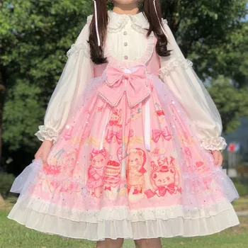 Nové Kawaii Lolita Šaty S Dlhými Rukávmi, Blúzky, Cos Princezná Šaty Viktoriánskej Gotické A Renesančné Tea Party Lolita Roztomilý Oblečenie 5027