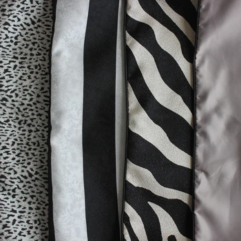 Najlepšie Žakárové Leopard zebra prúžok, štvorec obliečky na vankúše vankúše 45 cm čierna šedá Moderných Módnych Domov(jadro nie)