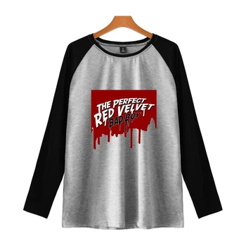 Red Velvet Kpop Móda Tlačené Raglan T-shirts Ženy/Muži Dlhý Rukáv Trendy Tričká 2018 Hot Predaj Bežné Fanúšikov Tee Košele