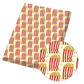 IBOWS Polyester Bavlnenej Tkaniny Tkaniny Popcorn Burger Banánové Pivo Potlačené Tkaniny Ručné Remeslá Odev Taška DIY Šitie 45*150 cm/pc