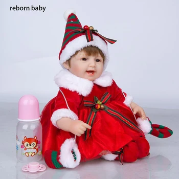 Znovuzrodené dieťa Doprava Zdarma Reborn Baby Doll S Bohatou Šaty Vianočné Oblečenie 17