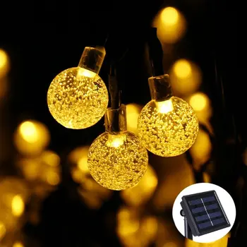 Nový 20 5M LED Crystal ball Solárna Lampa LED Reťazec Rozprávkových Svetiel Solárne Girlandy Záhrada Vianočná Výzdoba Pre Vonkajšie