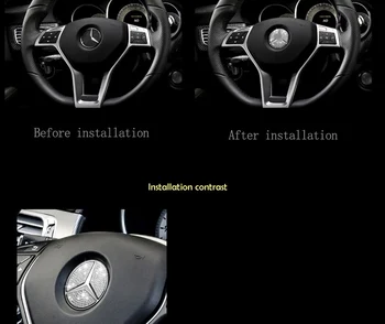 Auto Volant Znak 3D Nálepka Odtlačkový Auto Styling pre Mercedes Benz C E CLA GLA GLC GLE GLK GL ML Triedy (3 Farby Možnosť)