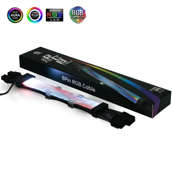 A-RGB Rainbow Kábel MOBO 24PIN Kábel GPU Rozšírenie 8PIN+8PIN AURA SYNC 5V 3pin A-RGB Osvetlenie