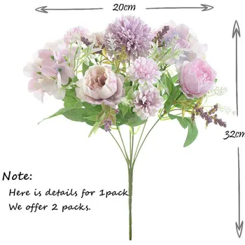 Podporu! Umelé Kvety Falošné Pivónia Hodváb Skúmie Kytice Dekor Kvetinovú Výzdobu Svadby, Záhradné Dekorácie, 2 Balíčky