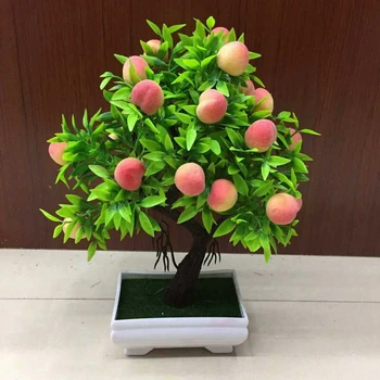 Umelé Rastliny Bonsai Orange plastové kvetináče+Drobné Ovocie Stromu, Črepníkové Pre Domáce Obývacia Izba Kvet Nastaviť Obchod Hotel Party Decor