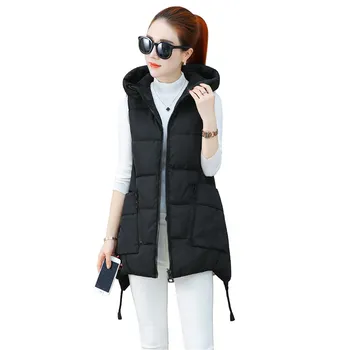 Lingwave Veľké veľkosť dámske zimné voľné vestu nový štýl s kapucňou hrubé dole bavlna vestu slim nepravidelný kamufláž bunda