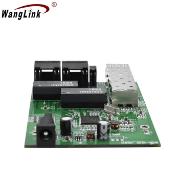 Wanglink Gigabitový média konvertor 1 SFP 2 RJ45 gigabit optického vlákna ethernet fiber optic Media Konvertor PCB