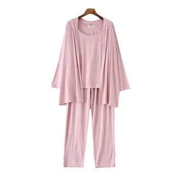 Mäkké dámske tepláky pevné velvet pyžamo 3 ks ženy pajama nastaviť voľné štýl ženy sleepwear femmale zimné pyžamá