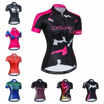 Cyklistický Dres Ženy Bicykli Top Letné Tričko Krátky Rukáv MTB 2021 Cyklistické Oblečenie Ropa Maillot Ciclismo Racing Cyklistické Oblečenie