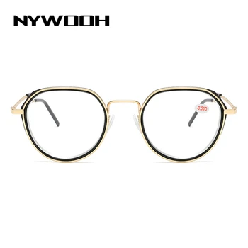 NYWOOH -1.0 4,0 Mnohouholník Skončil Krátkozrakosť Okuliare Mužov Krátkozraké Okuliare Predpis Retro Kovové Nearsighted Okuliare