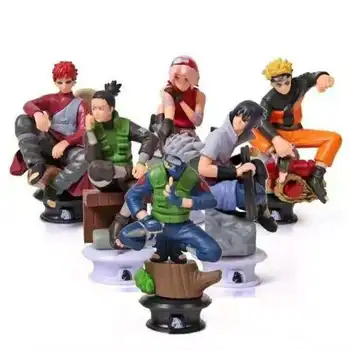 6pcs/set Naruto Akčné Figúrky, Bábiky Šach Nové PVC Anime Naruto Sasuke Gaara Model Figúrky pre Dekorácie Kolekcie Darček Hračky