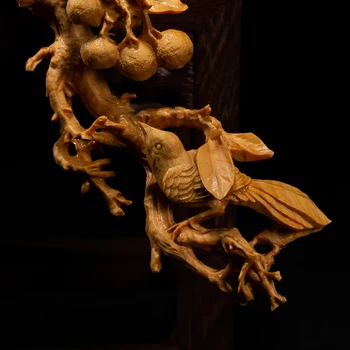Čínsky Štýl, Kvety a Vtáky dreva Duté Masívneho Dreva-Rezbárske Displej Remeselná výroba bola Šťastná Šťastie Darček