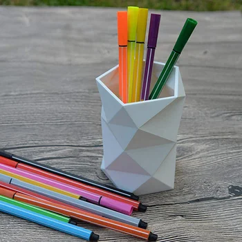 Kreatívny Dizajn Nepravidelný Hranolové Silikónové Pero a Ceruzka Držiak na Písacie potreby Úložný Box