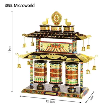 Microworld 3D Kovov Puzzle Otočiť Deformácii Kolies Model J051 DIY 3D Laser Cut Zostaviť Hračky Pre Audit