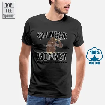 Letné Štýl Mens T Tričko The Drunken Monkey Taverna Na Celom Svete Bar Sedan Paródia Vtipné Tričko