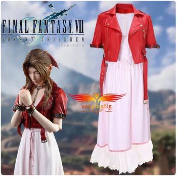 V hre Final Fantasy VII Remake Gainsborough Aerith Cosplay Kostým Oblečenie pre Ženy Sexy Šaty náramok Kabát Halloween Karneval
